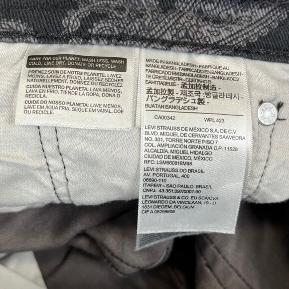 Levis Jeans 512 Slim Taper Paisley Retro Denim Men's Size 31x30 - Picture 8 of 9